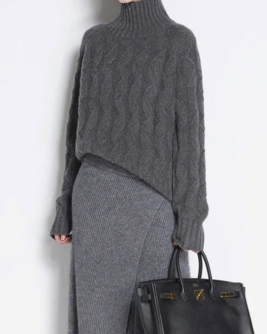 Ms Audrey's House Turtleneck Knit Sweater - Editorial